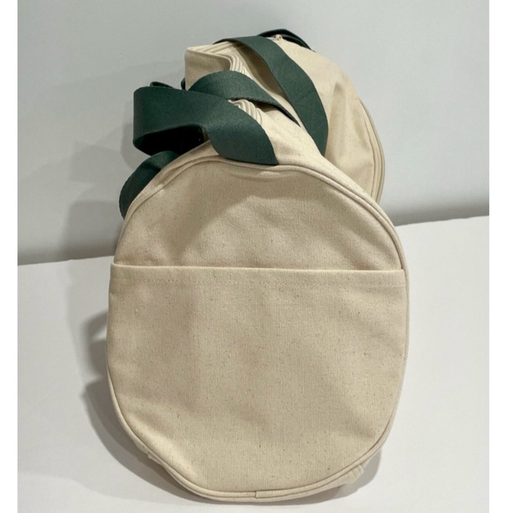 NWT PINK Victoria's Secret Cream and Green weekender Duffel Bag Adjustable Strap - Picture 13 of 13